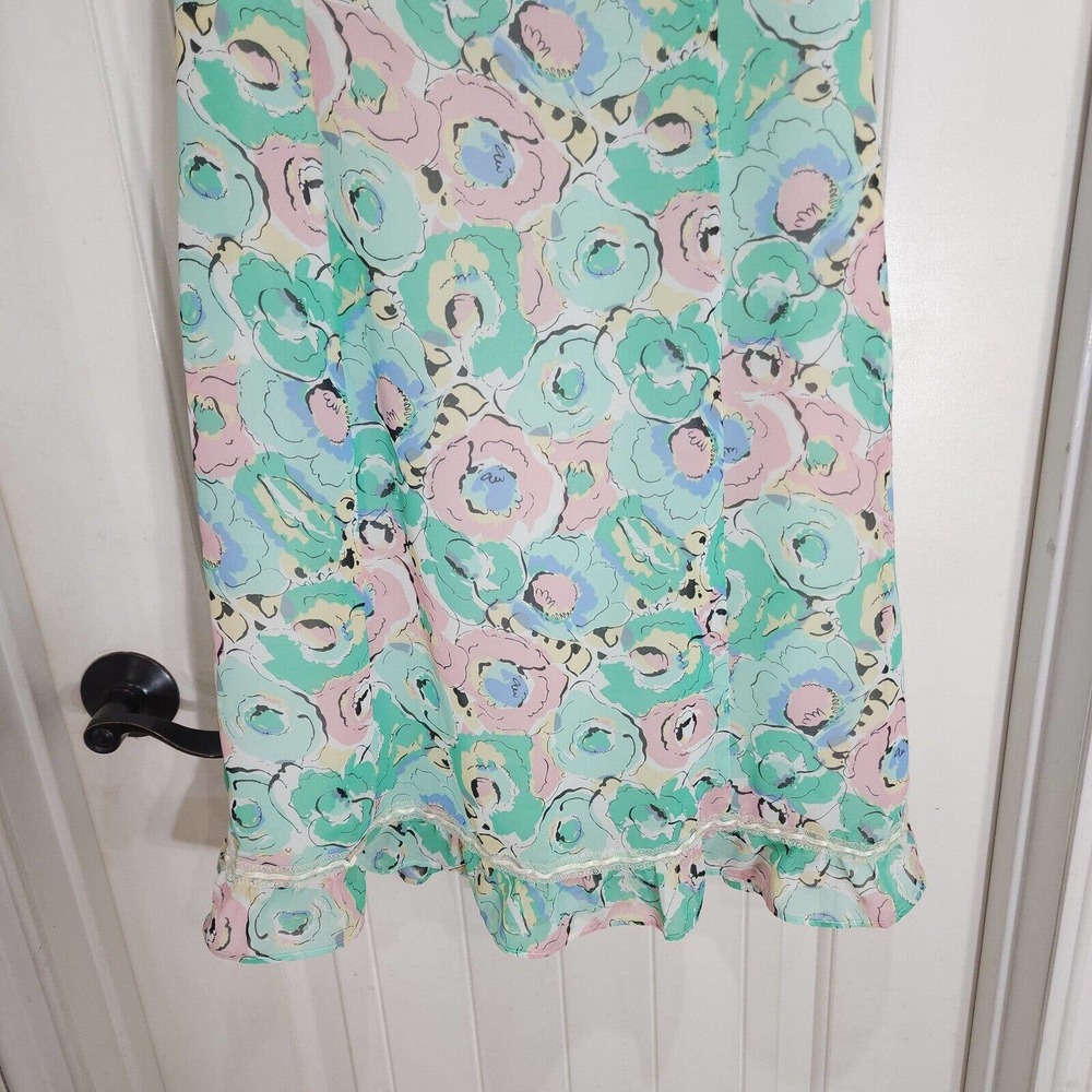 Compagna Womens Dress Vtg Korean Floral Coquette Mini Cottagecore Prairie Sz S - Picture 4 of 11